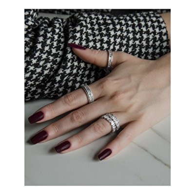 14 Ayar Beyaz Altın Tamtur Yüzük