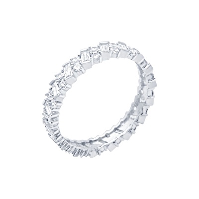 14 Ayar Beyaz Altın Tamtur Yüzük