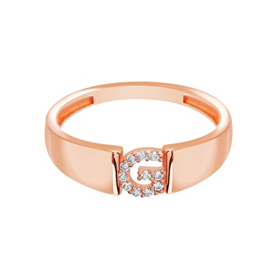 14 Ayar Rose Altın G Harf Yüzük