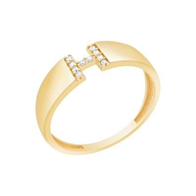 14 Ayar Sarı Altın H Harf Yüzük