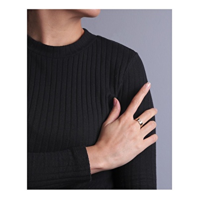 14 Ayar Sarı Altın K Harf Yüzük