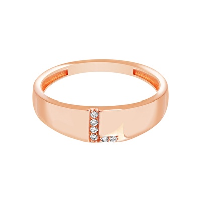 14 Ayar Rose Altın L Harf Yüzük