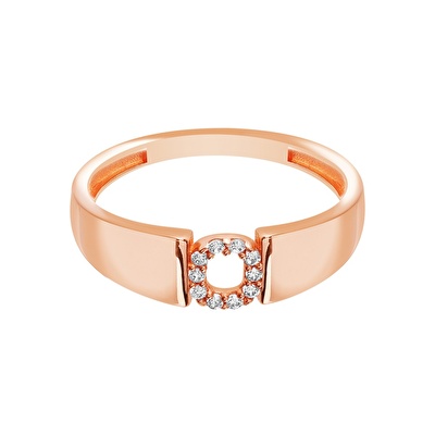 14 Ayar Rose Altın O Harf Yüzük