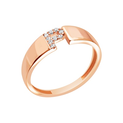 14 Ayar Rose Altın P Harf Yüzük