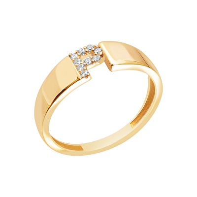 14 Ayar Sarı Altın P Harf Yüzük