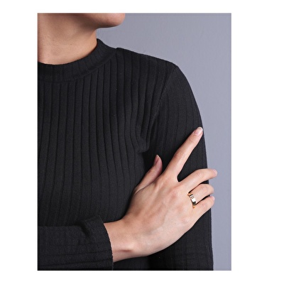 14 Ayar Sarı Altın R Harf Yüzük