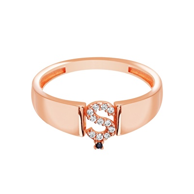 14 Ayar Rose Altın Ş Harf Yüzük