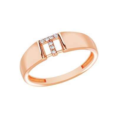 14 Ayar Rose Altın T Harf Yüzük