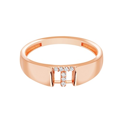 14 Ayar Rose Altın T Harf Yüzük