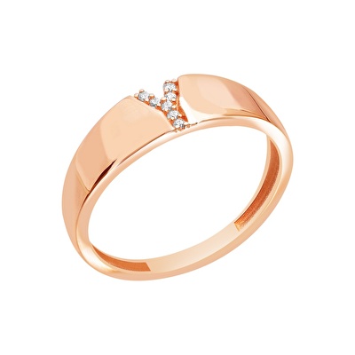 14 Ayar Rose Altın Y Harf Yüzük