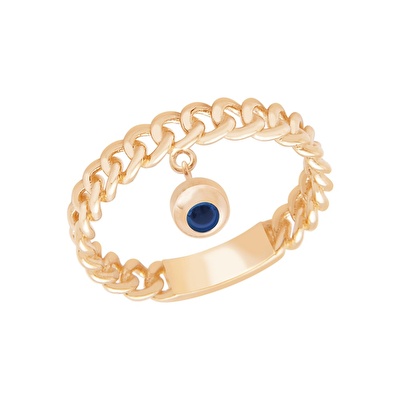 14 Ayar Rose Altın Göz Figürlü Burgu Yüzük