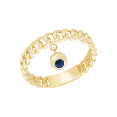 14 Ayar Sarı Altın Göz Figürlü Burgu Yüzük