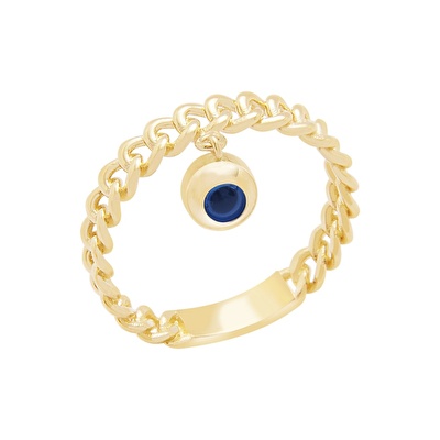 14 Ayar Sarı Altın Göz Figürlü Burgu Yüzük