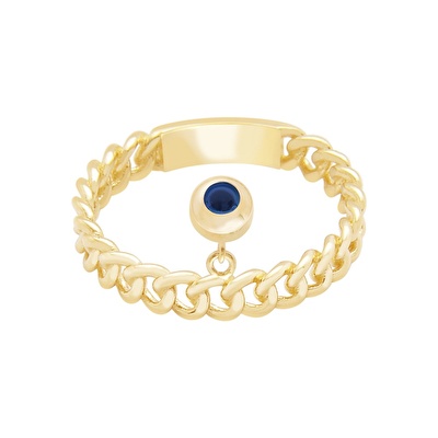 14 Ayar Sarı Altın Göz Figürlü Burgu Yüzük