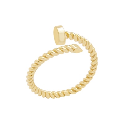 14 Ayar Sarı Altın Çivi Figürlü Yüzük