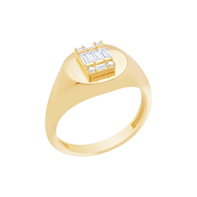 14 Ayar Sarı Altın Baget Yüzük