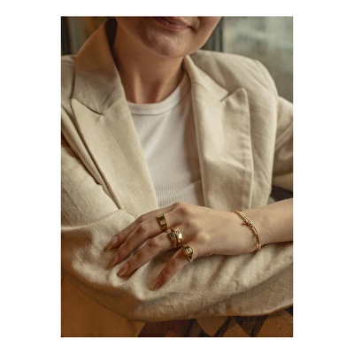 14 Ayar Sarı Altın Baget Yüzük