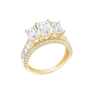 14 Ayar Sarı Altın Baget Yüzük