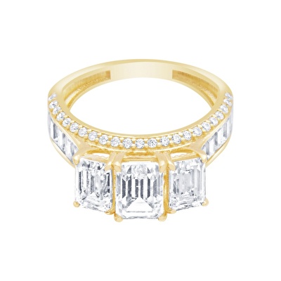 14 Ayar Sarı Altın Baget Yüzük