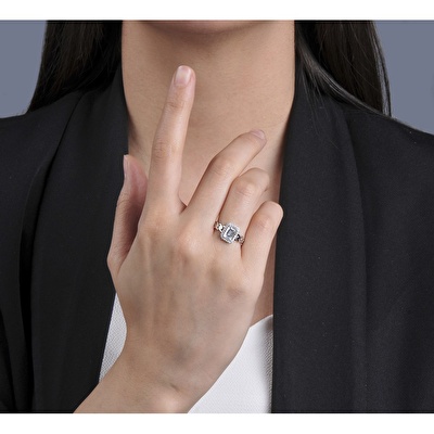 14 Ayar Beyaz Altın Baget Yüzük