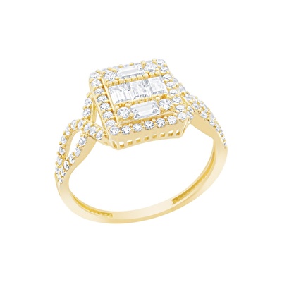 14 Ayar Sarı Altın Baget Yüzük