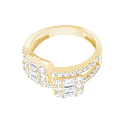 14 Ayar Sarı Altın Baget Yüzük