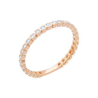 14 Ayar Rose Altın Taşlı Yüzük