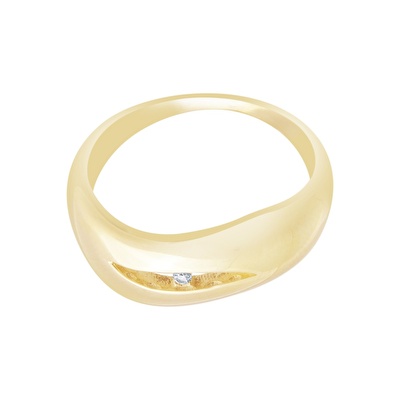 14 Ayar Sarı Altın Taşlı Yüzük