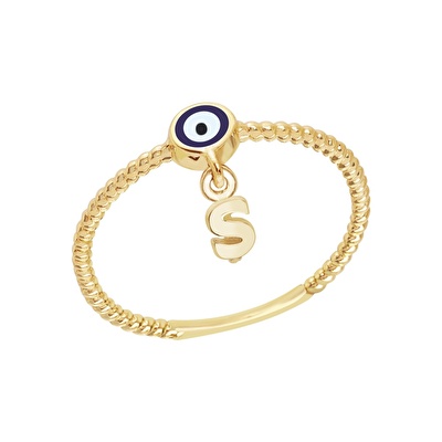 14 Ayar Sarı Altın Ş Harf Yüzük