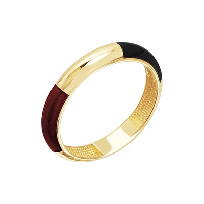 14 Ayar Sarı Altın Siyah Mineli Yüzük