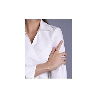 14 Ayar Sarı Altın A Harf Yüzük