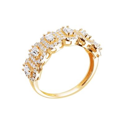 14 Ayar Sarı Altın Baget Yüzük