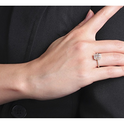 14 Ayar Sarı Altın Baget Yüzük