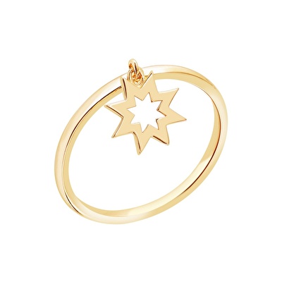 14 Ayar Sarı Altın Yıldız Figürlü Yüzük