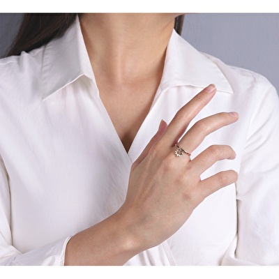 14 Ayar Sarı Altın Yıldız Figürlü Yüzük