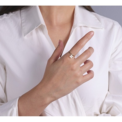 14 Ayar Sarı Altın Çiçek Yüzük