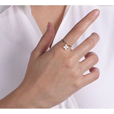 14 Ayar Sarı Altın Çiçek Yüzük