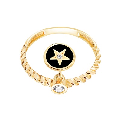 14 Ayar Sarı Altın Yıldız Figürlü Yüzük