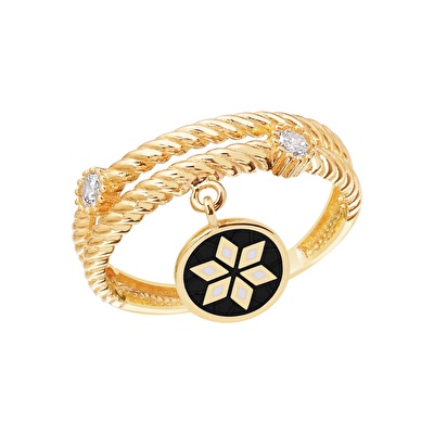 14 Ayar Sarı Altın Yıldız Figürlü Yüzük