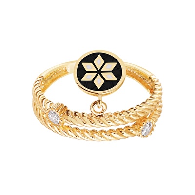 14 Ayar Sarı Altın Yıldız Figürlü Yüzük