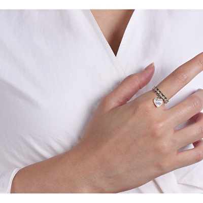 14 Ayar Sarı Altın Love Figürlü Yüzük