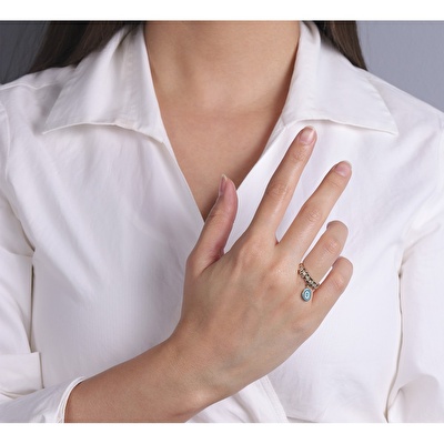 14 Ayar Sarı Altın Göz Figürlü Yüzük