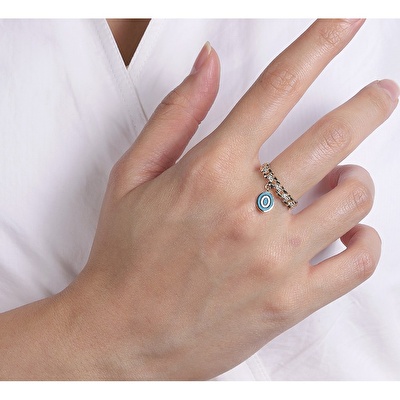 14 Ayar Sarı Altın Göz Figürlü Yüzük