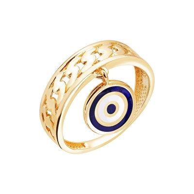 14 Ayar Sarı Altın Göz Figürlü Yüzük
