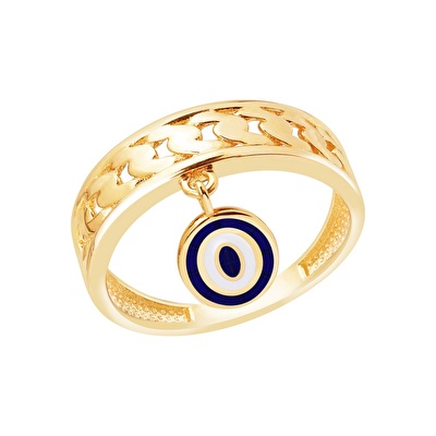 14 Ayar Sarı Altın Göz Figürlü Yüzük
