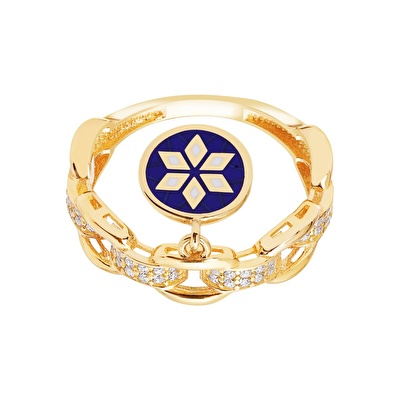 14 Ayar Sarı Altın Yıldız Figürlü Yüzük