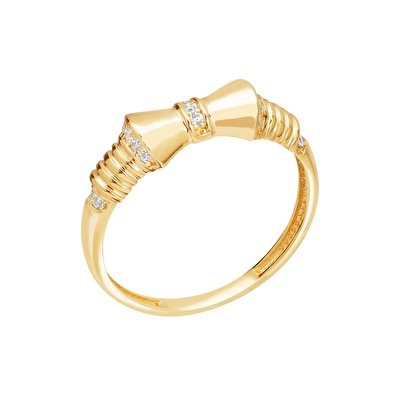 14 Ayar Sarı Altın Fiyonk Figürlü Yüzük