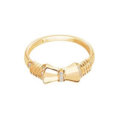 14 Ayar Sarı Altın Fiyonk Figürlü Yüzük