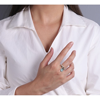 14 Ayar Sarı Altın Göz Figürlü Yüzük