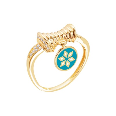 14 Ayar Sarı Altın Yıldız Figürlü Yüzük